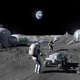 An artist’s rendition of what a permanent human presence on the Moon could look like.